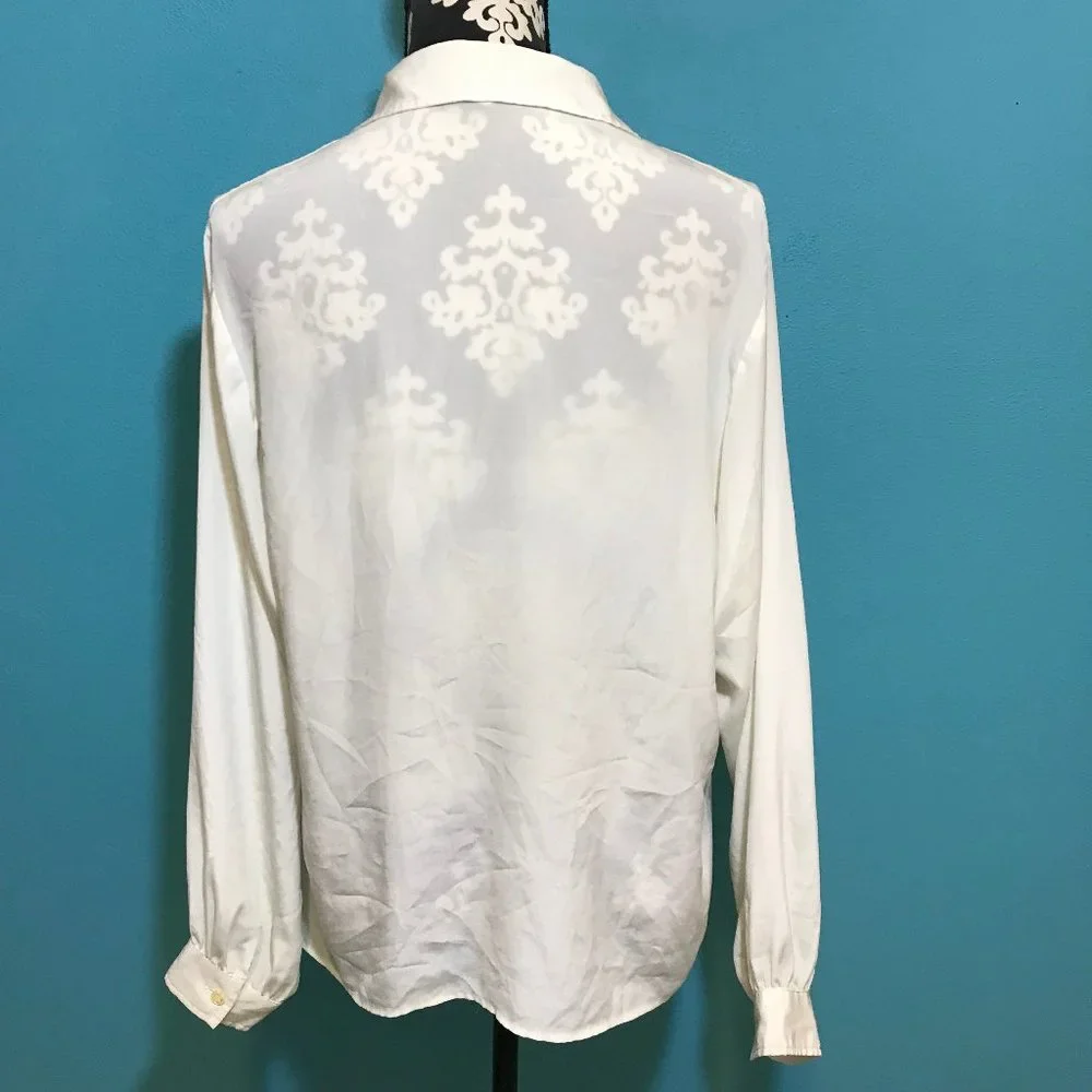 FREE * Vintage Dalton's Woman's Long Sleeve Button Down Blouse GUC Retro Career - Picture 4 of 12